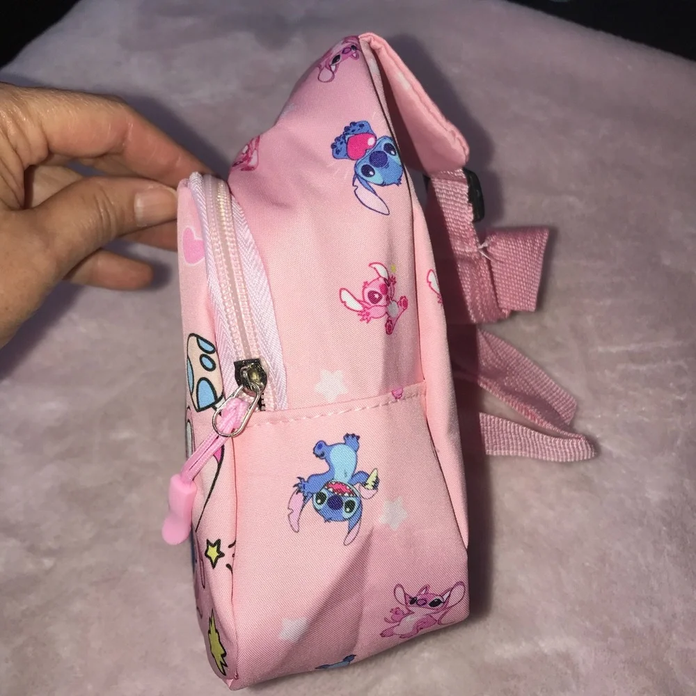Stitch & Angela Heart Pink Small Sling Bag Backpack New without Tags - Picture 6 of 13